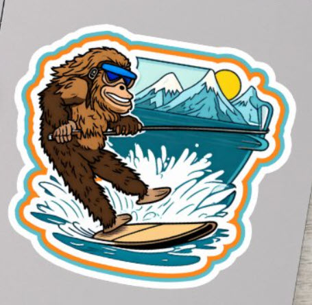 bigfoot water skiing swim lake sasquatch